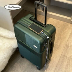 Travel Trolley Bag Rolling Luggage - Rolling Luggage Spinner 20 Inch -suitcase shop BeaSumore Front opening USB Rolling Luggage Spinner 20 inch light Suitcase Wheel Cabin Trolley Women s.jpg 640x640 f833f9b5 5bc3 4c67 b019 b638b05d870f