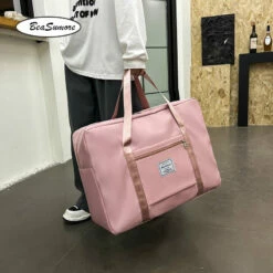 Large Travel Rolling Luggage | Carry Size Rolling Luggage | Travel -suitcase shop BeaSumore Large capacity students move Rolling Luggage folding Travel bag Suitcase Wheels Trolley Carry On Trunk